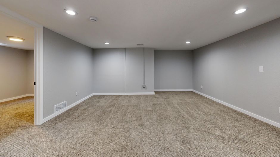 Finished basement living space
